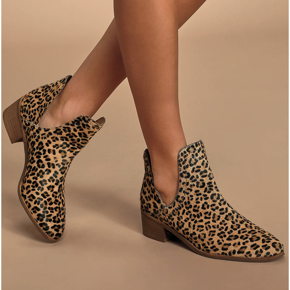 Coconuts by Matisse Leopard Calf Hair Ankle Booties 7.5 - Picture 1 of 5
